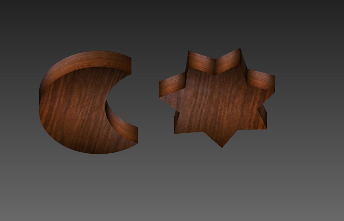 Wood tea light candle holders. Sun & Moon. Digital files for CNC and 3D printing