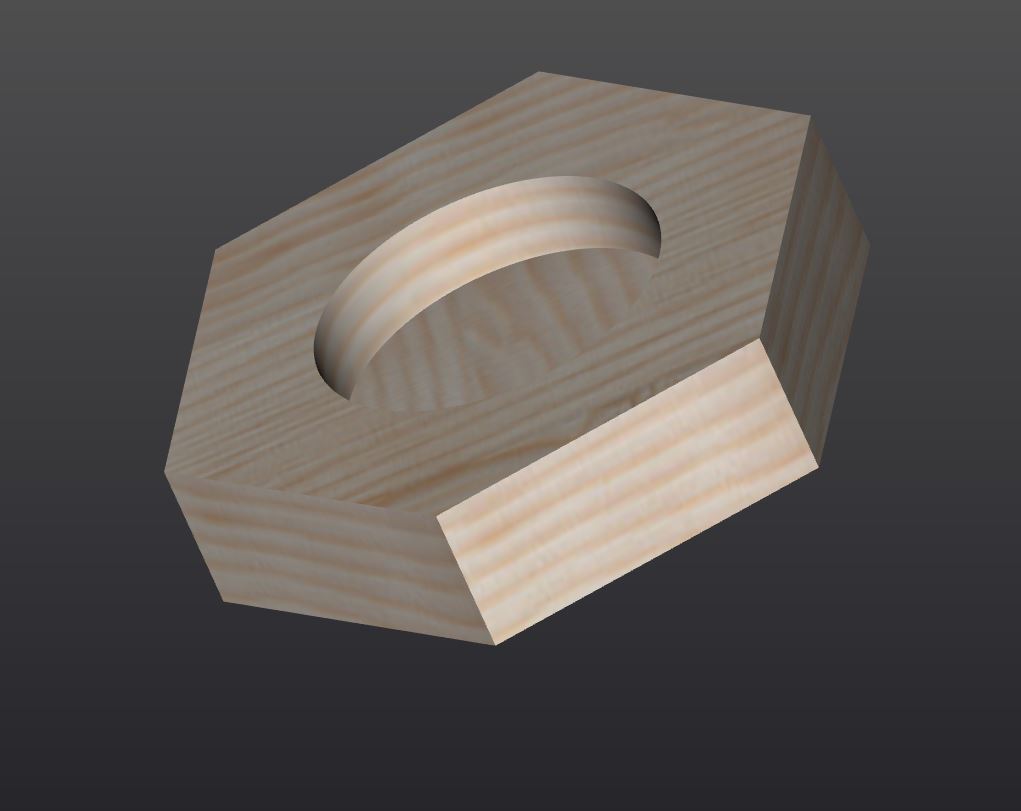 Hexagonal candlestick, pine 6 cm.