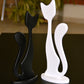 Black and white wooden figurines of twin kittens 34 cm. and 39 cm.