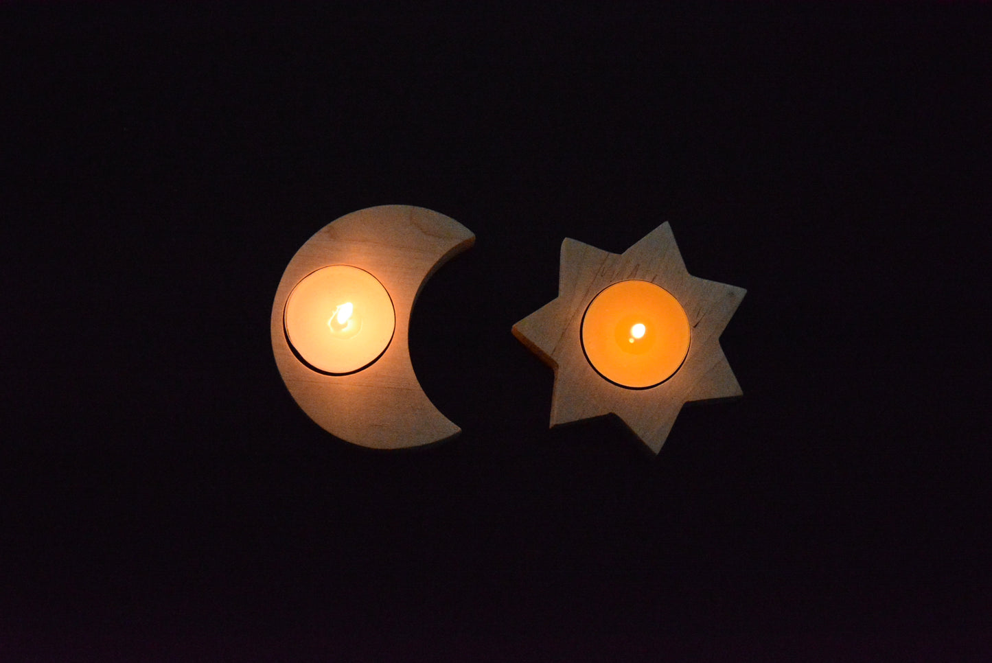 Arbatinės žvakidės  - Saulė, Mėnulis. Komplektas (2 vnt.)