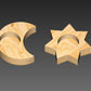 Wood tea light candle holders. Sun &amp; Moon. Digital files for CNC and 3D printing