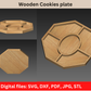 Cookies Candy Snacks Plate. Trays Nuts Wood Plates Round Serving. Trays Food Container. Digital files for CNC and 3D printing